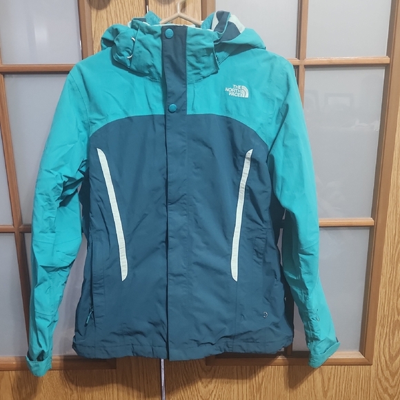 The North Face Jackets & Blazers - The North Face Womens Turquoise and Dark Blue 3 In 1 Winter Hooded Snow Jacket